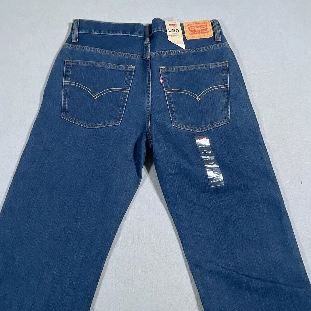 Levi 550 Relaxed Fit Jeans Youth 29x29 Tapered‎ Leg Blue Casual Workwear NWT
